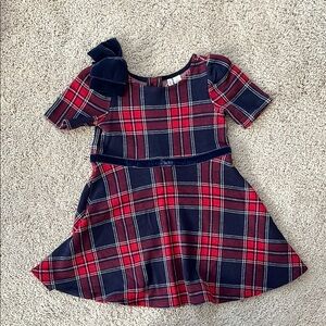 Janie and Jack Plaid Kids Dress with Bow Accent